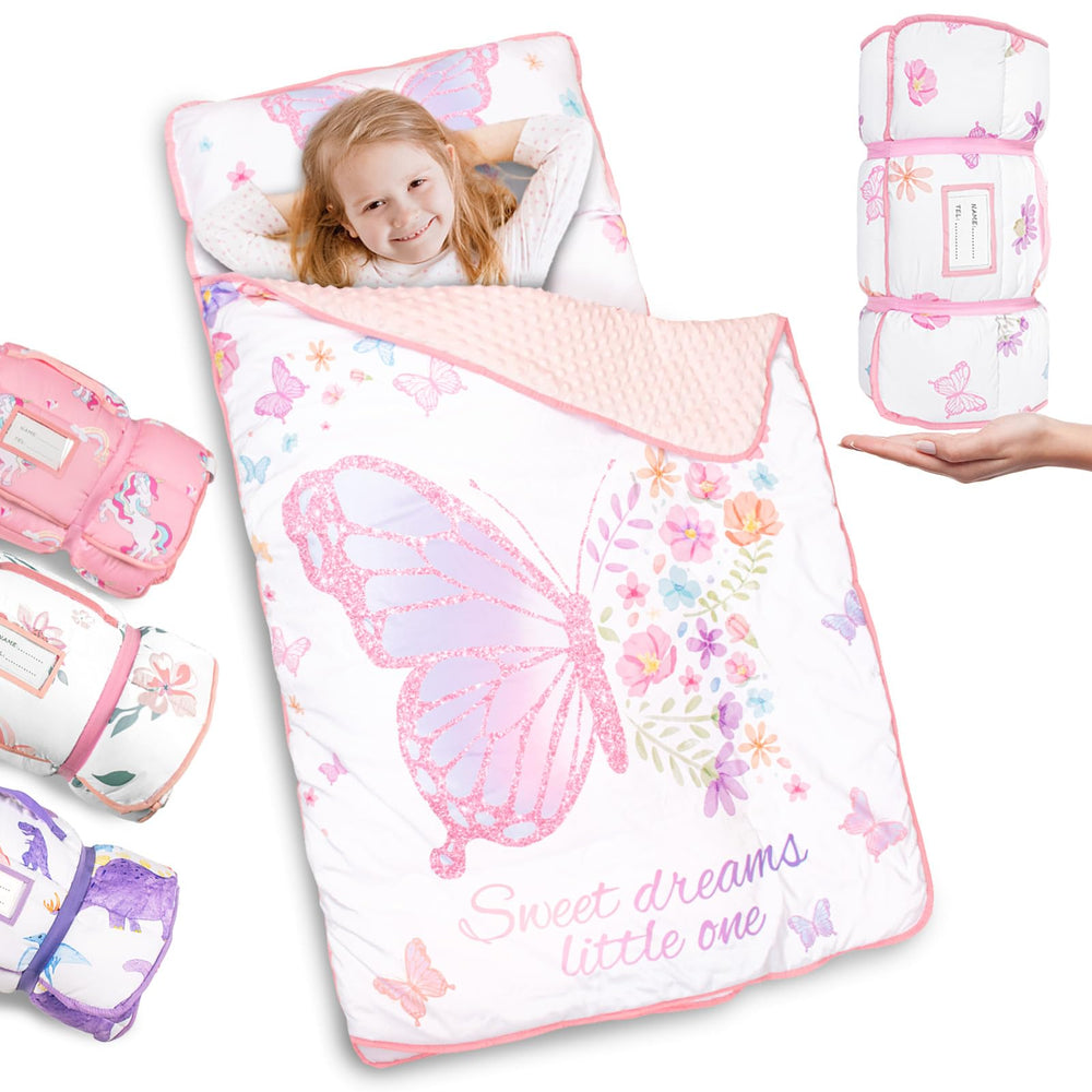 PRIMLECT nap mat with roll-up handle for easy daycare transport.