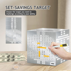 Primo Lines goal tracker cross-off system, visual progress inspires saving habits