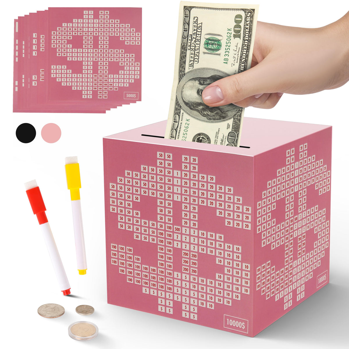 Primo Lines money saving box close-up shows durable metal construction for secure savings.