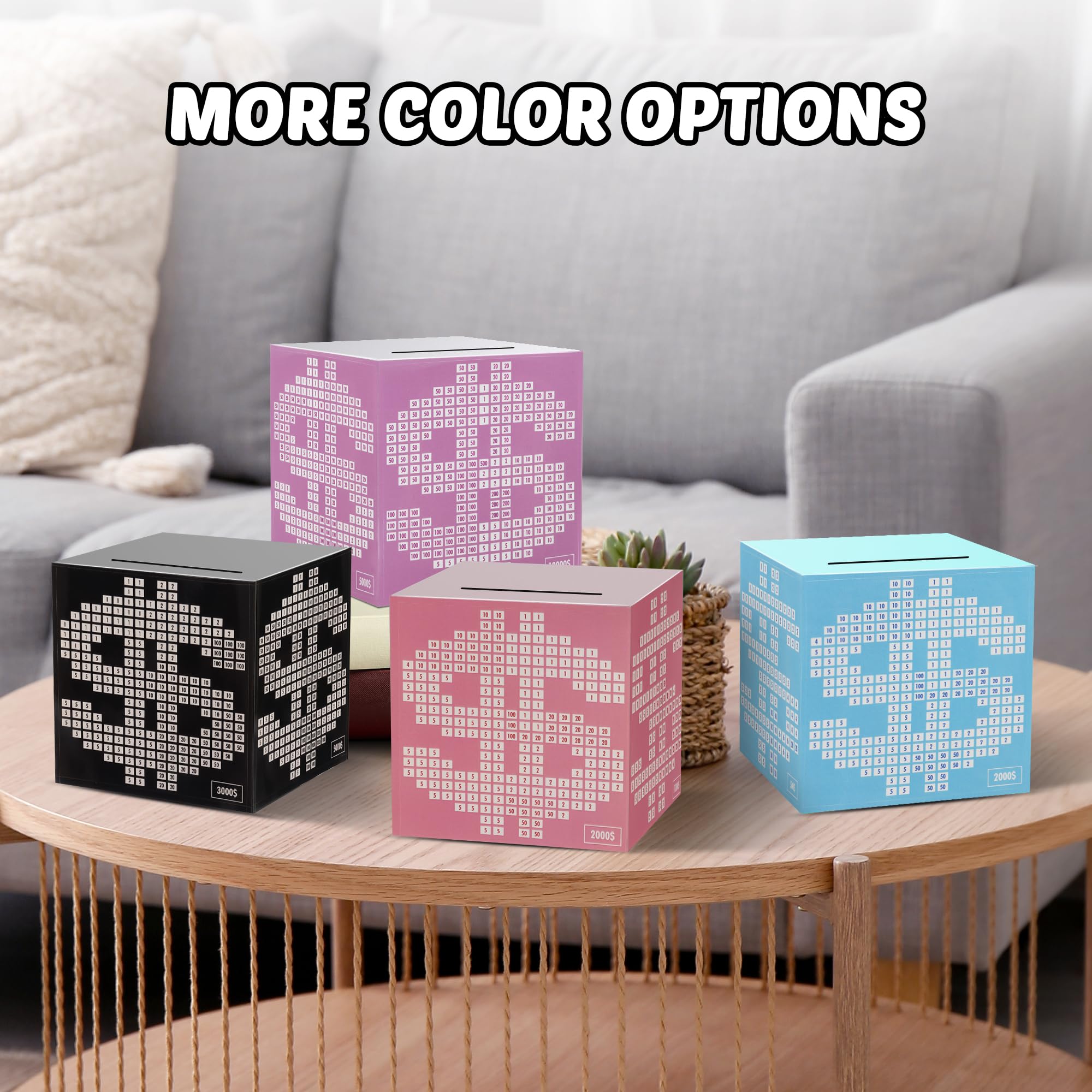 Primo Lines pink unbreakable money box with lid demonstrates long-term goal tracking.