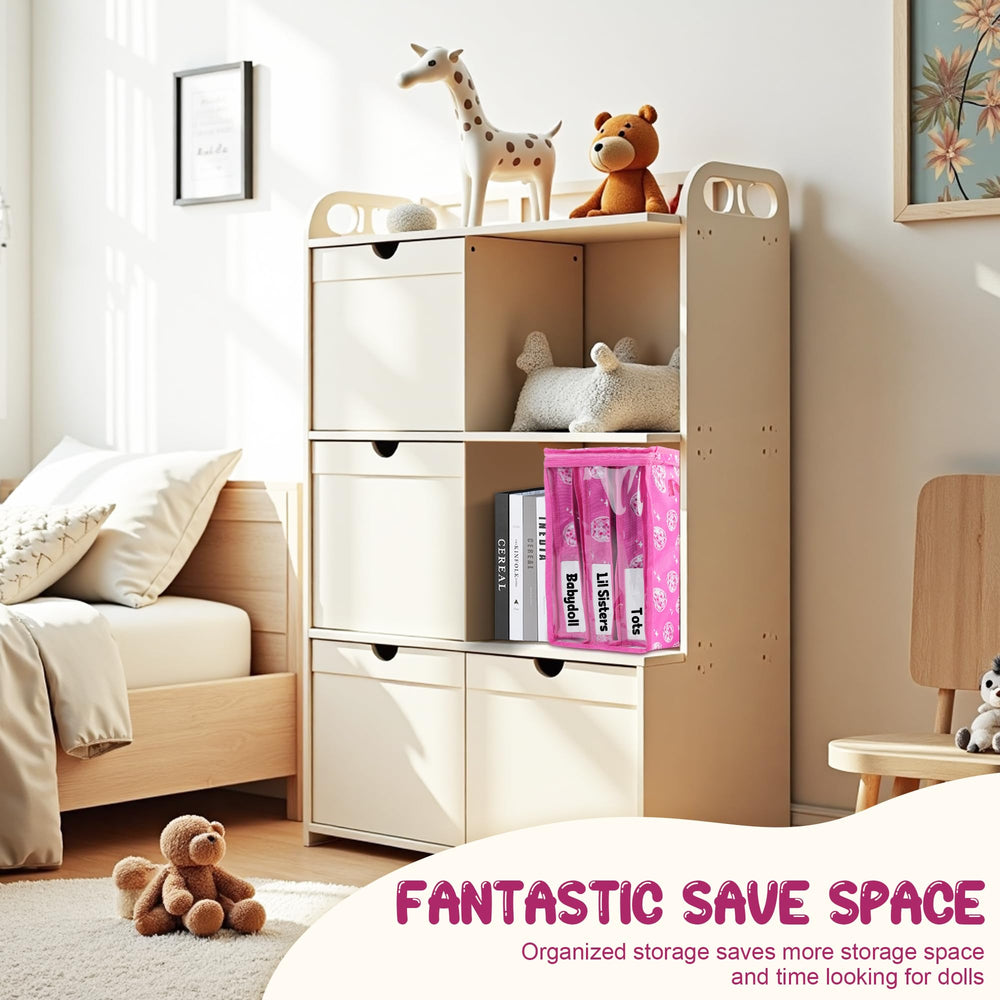Primo Lines travel-ready organizers keep toys tidy during trips.