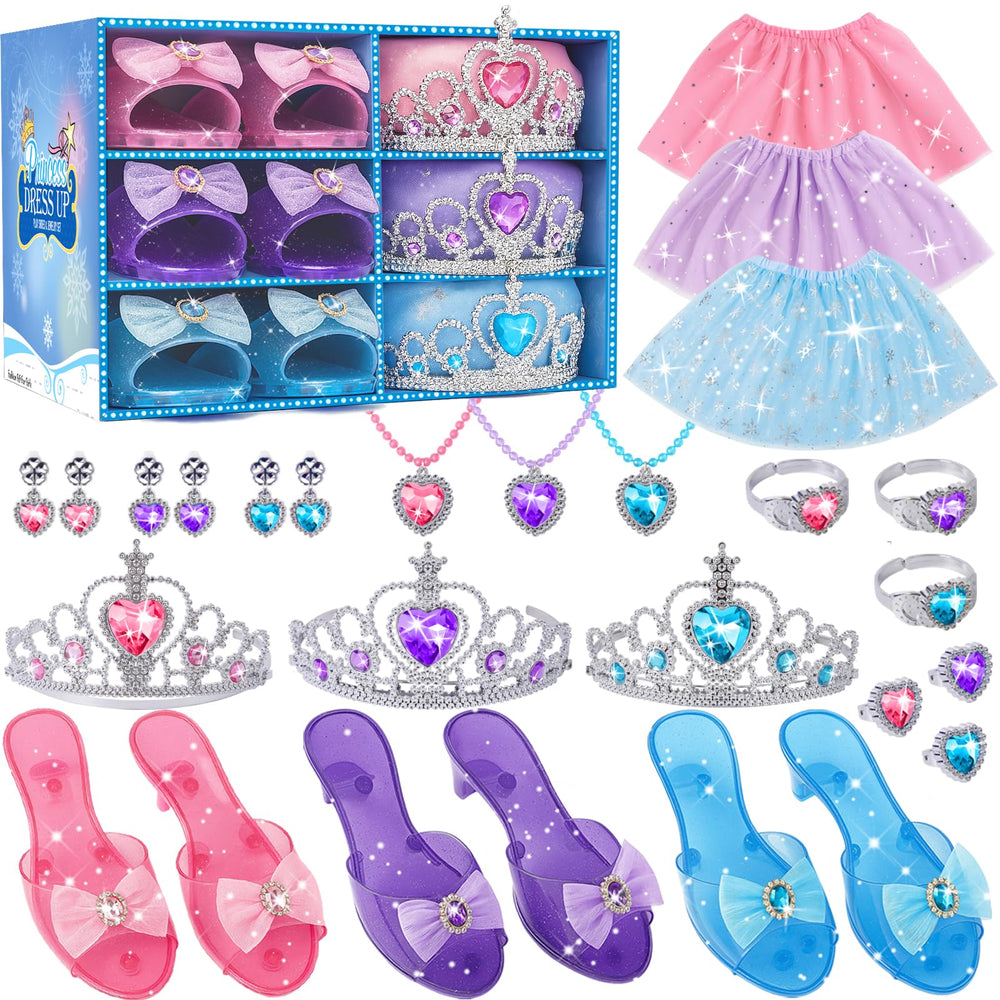 Princess Costume for Girls features a shimmering tiara and matching shoes for imaginative play