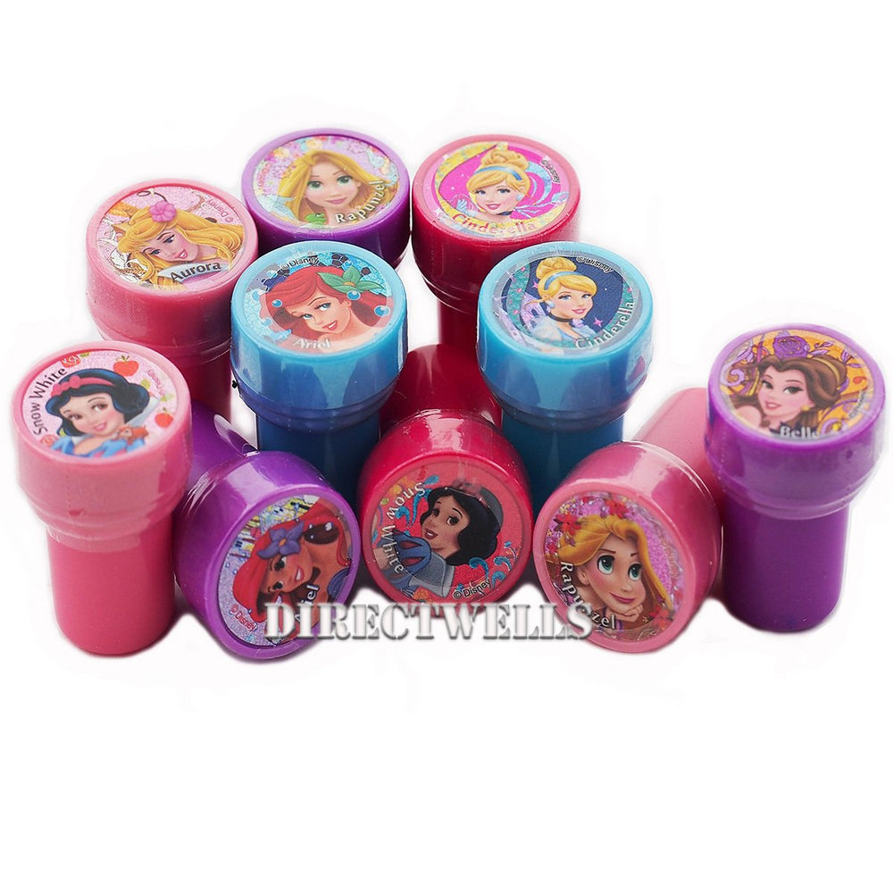 Princess Disney self-inking stampers pack in plastic bag for party favors.