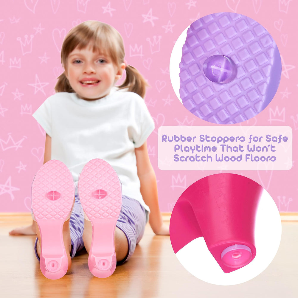 Princess Expressions fuchsia heart marabou shoe emphasizing playful glamour for birthday costumes.