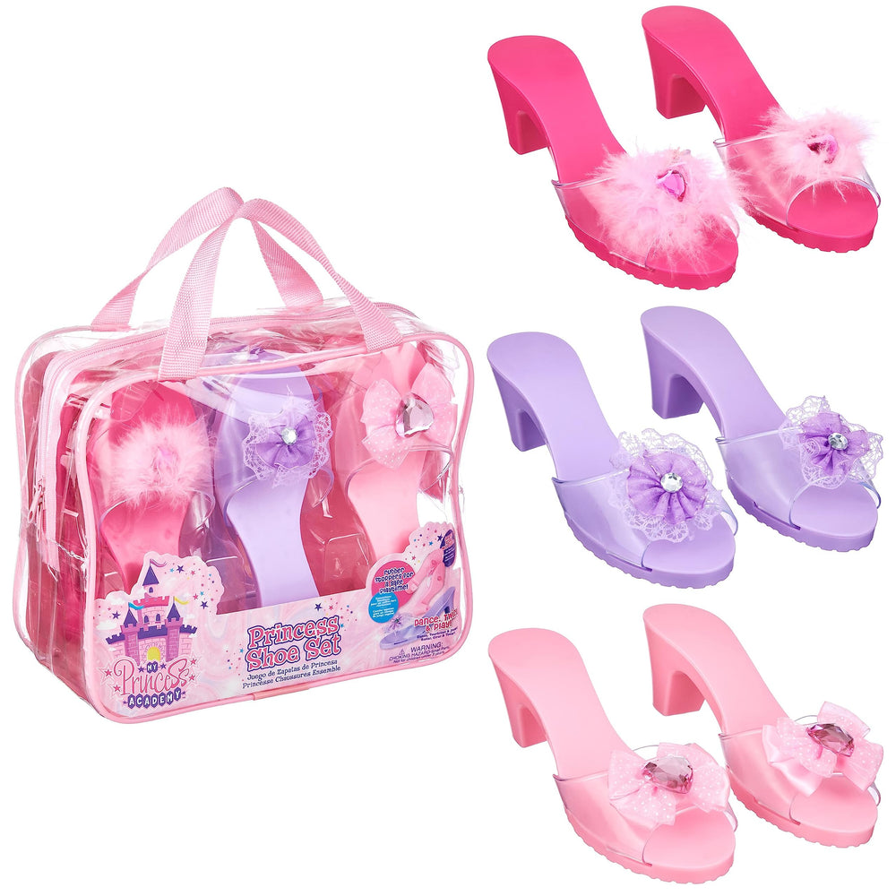 Princess Expressions 3-pack pink bow shoe with rhinestone detail for dress-up play.
