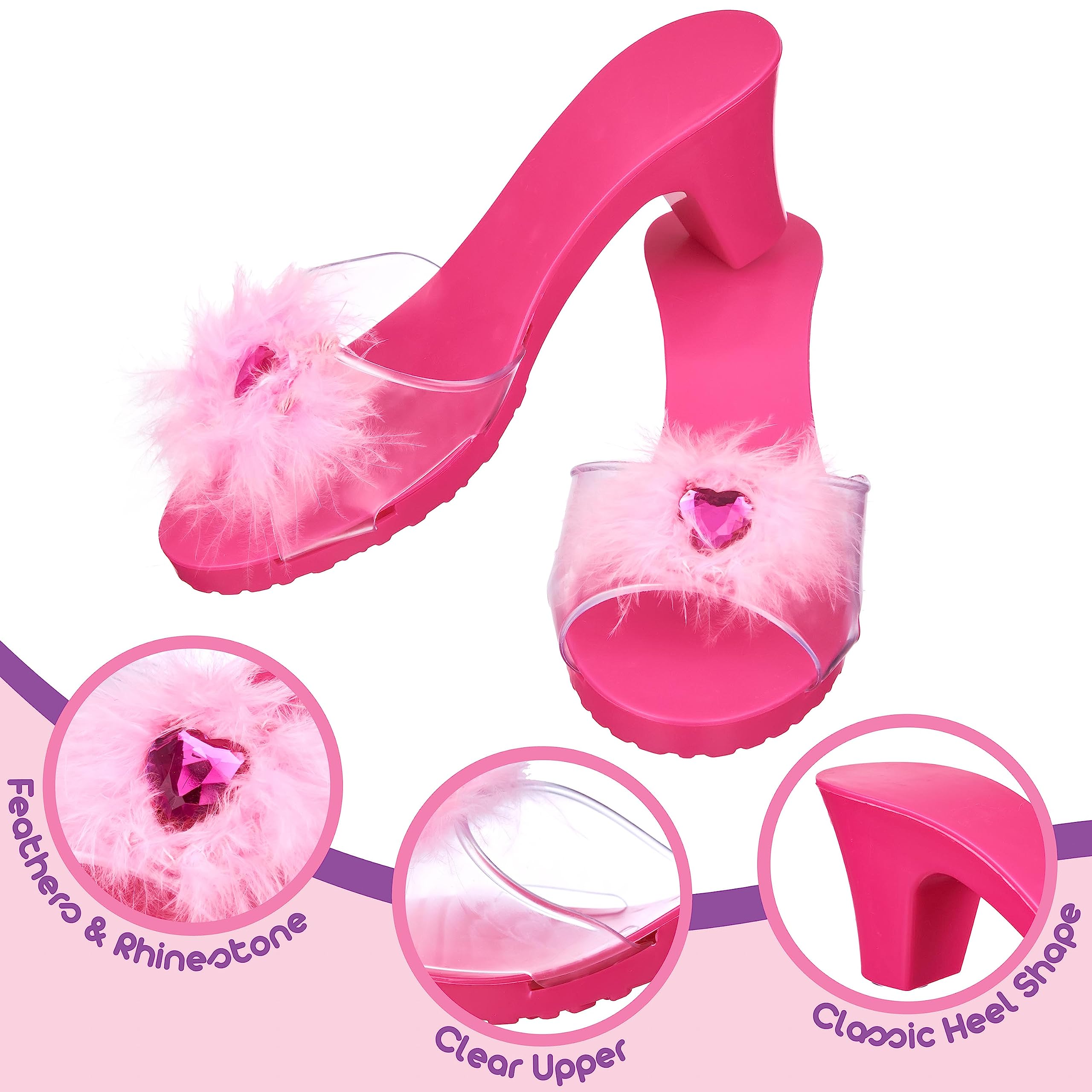 Princess Expressions slip-on design for quick costume changes during party play.