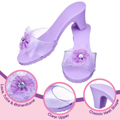 Princess Expressions textured sole prevents slips during lively dress-up adventures.