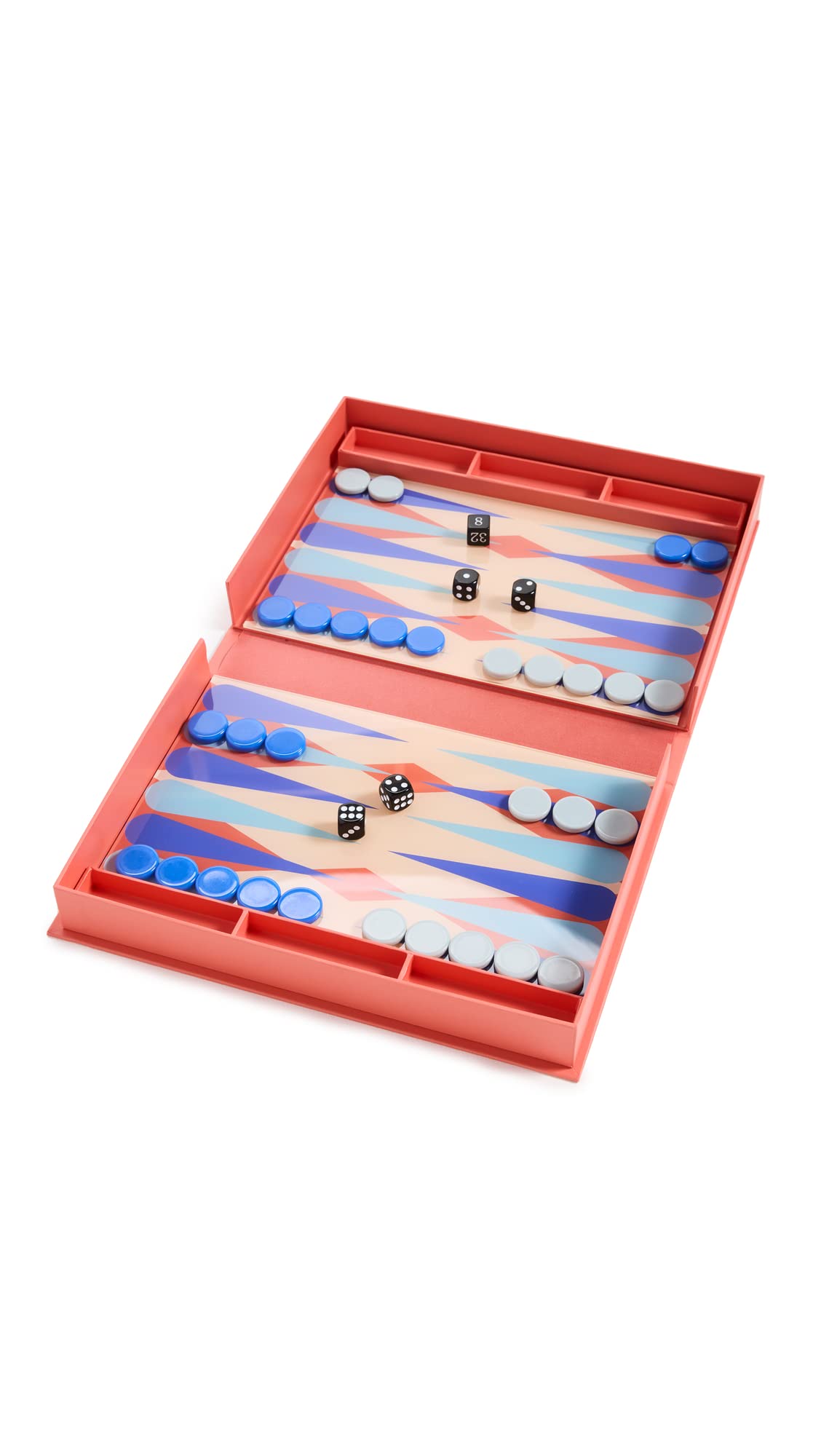 PrintWorks Art of Backgammon book-style board opens for stylish storage
