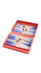 PrintWorks Art of Backgammon book-style board opens for stylish storage