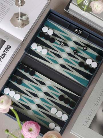 PrintWorks Classic Backgammon compact travel case ideal for gifting or trips