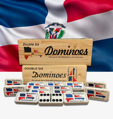 PRK 14 Dominican Republic flag domino tile with vivid colors for cultural pride