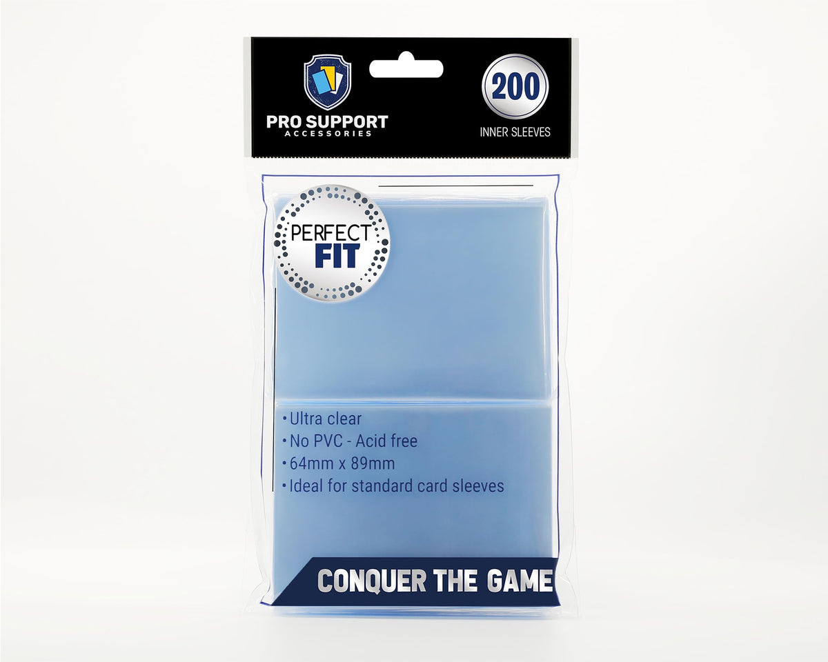 PRO SUPPORT TRADING CARD ACCESSORIES inner sleeves 200-pack for double sleeving protection