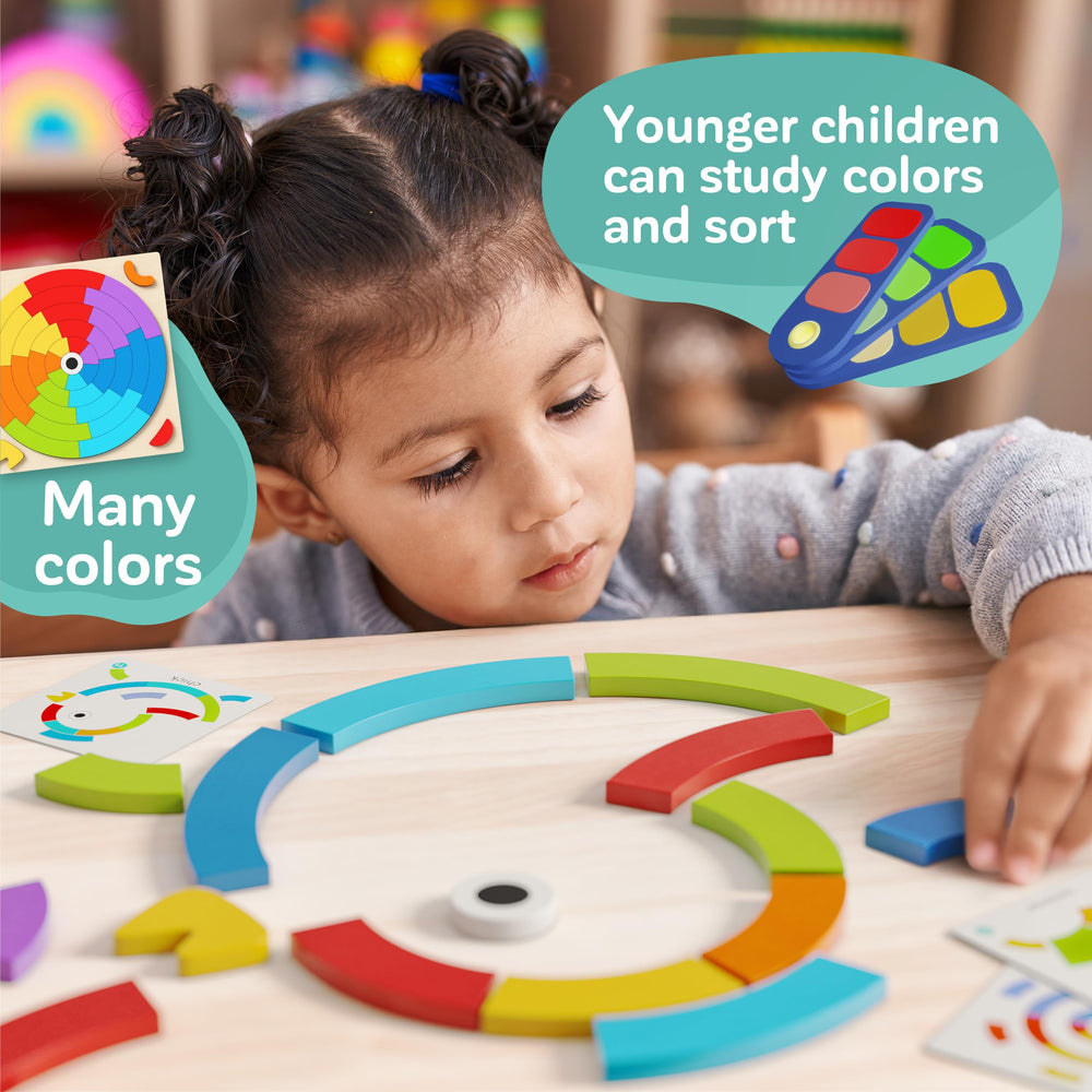 PRO100HOME bright wooden pieces feature animals for imaginative storytelling.