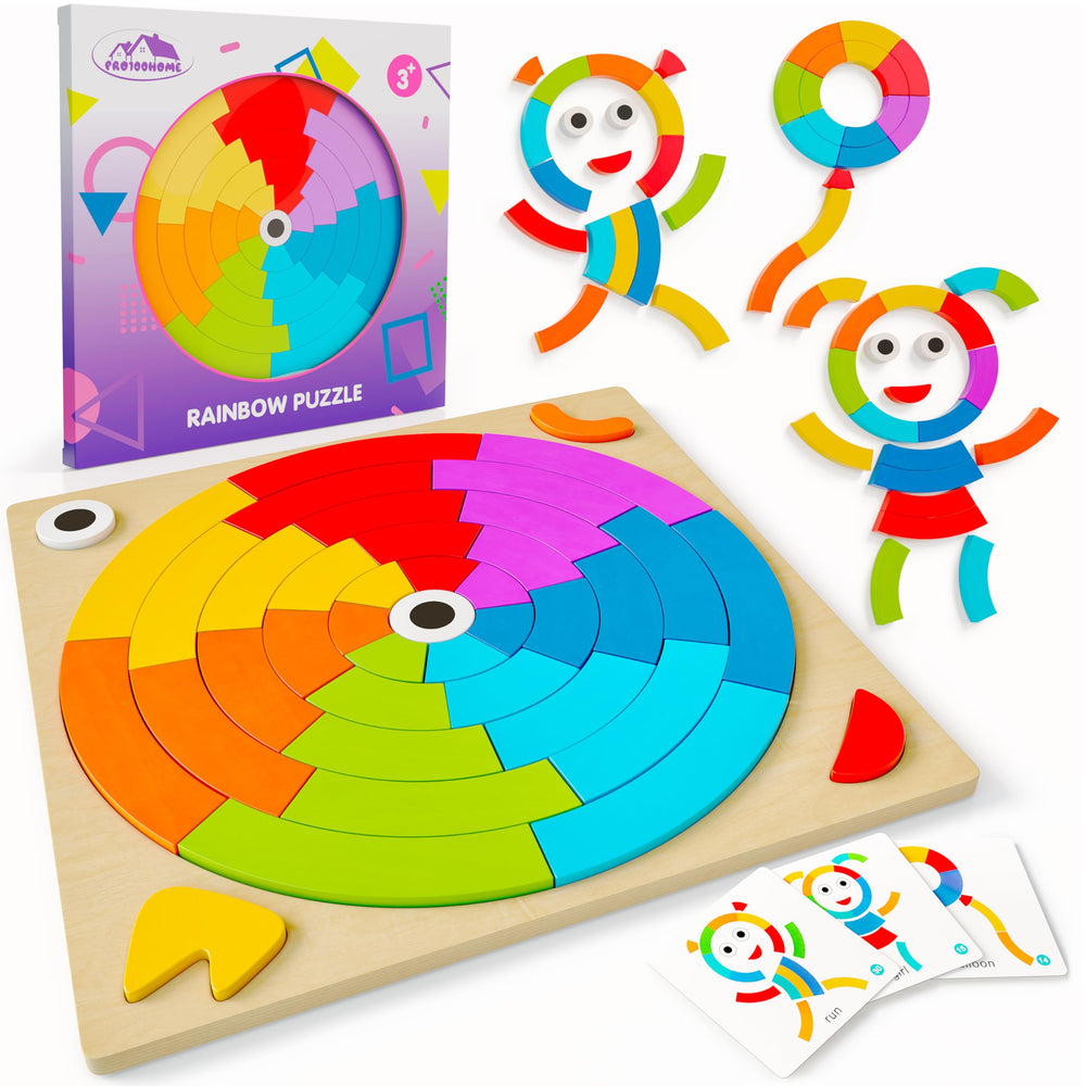 PRO100HOME toddler pattern blocks and tangrams boost pattern recognition.