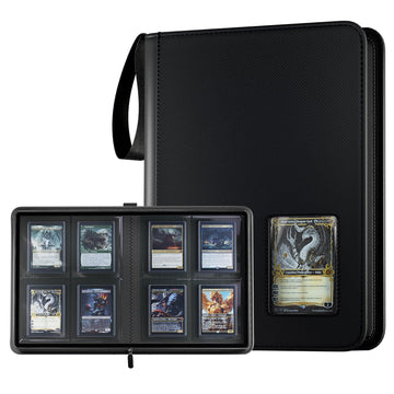 ProCase 4-pocket binder black front view for easy on-the-go card organization.