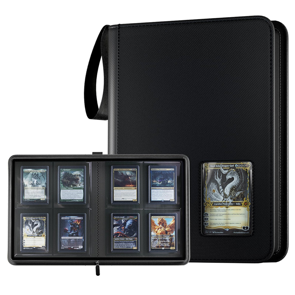ProCase 4-pocket binder black front view for easy on-the-go card organization.
