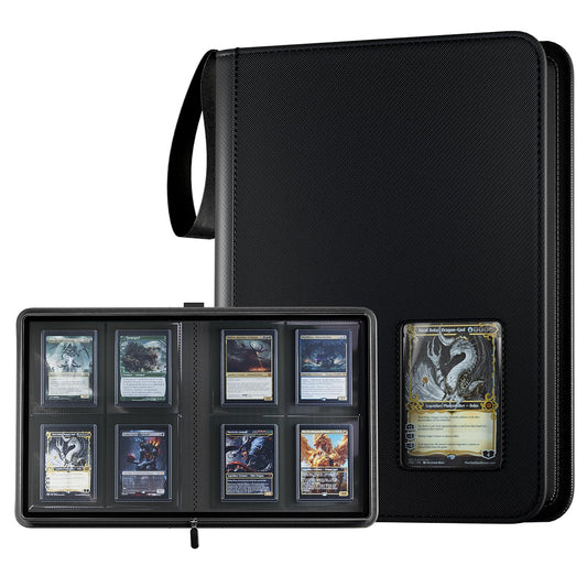 ProCase 4-pocket binder black front view for easy on-the-go card organization.