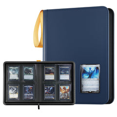 ProCase four-pocket top loader binder in navy cover protecting cards on the go