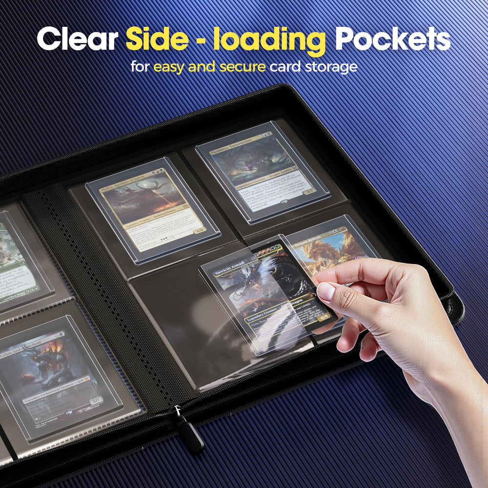 ProCase holds up to 144 cards in standard 3x4 toploaders.