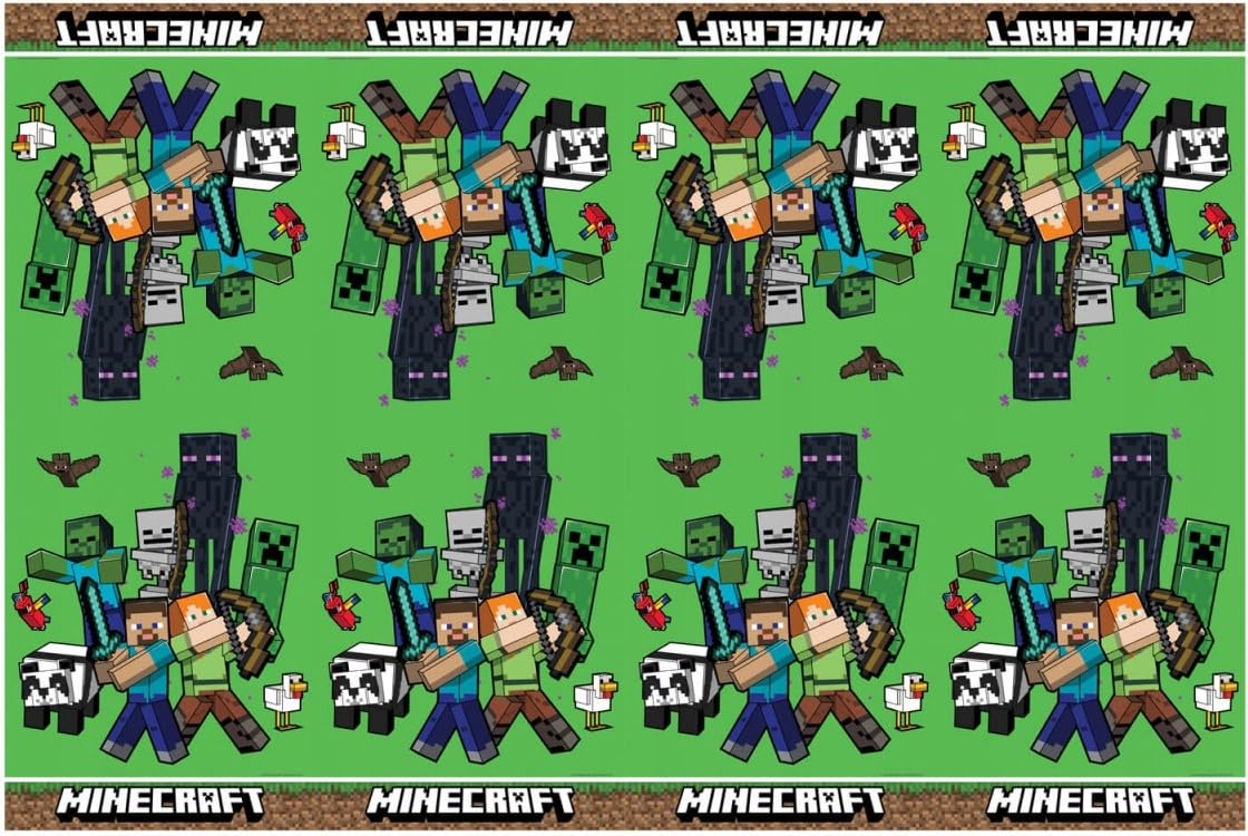PROCOS Minecraft table cover on event setup, quick setup and wipe-clean design.