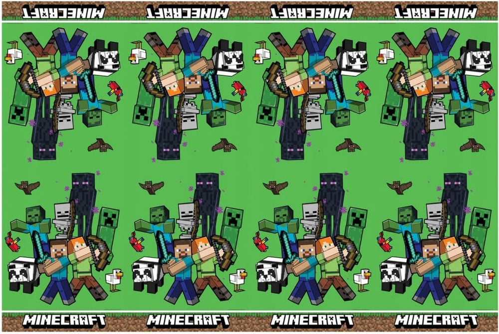 PROCOS Minecraft table cover on event setup, quick setup and wipe-clean design.
