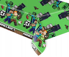 PROCOS Minecraft table cover side profile, ideal for easy cleanup after celebrations.