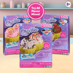 ProductMix Freezy Bake Simple four-step process for quick ice cream.