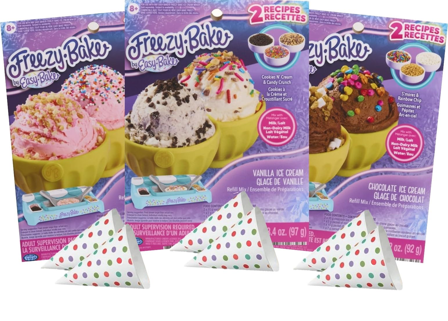ProductMix Freezy Bake Vanilla with Cookies Cream for smooth at-home ice cream.