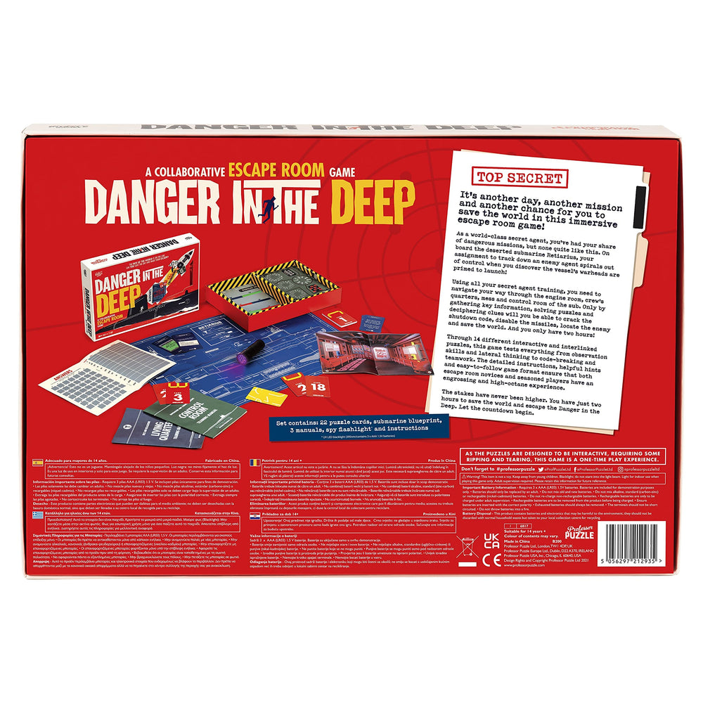 Professor PUZZLE Danger in The Deep game cover sets the theme