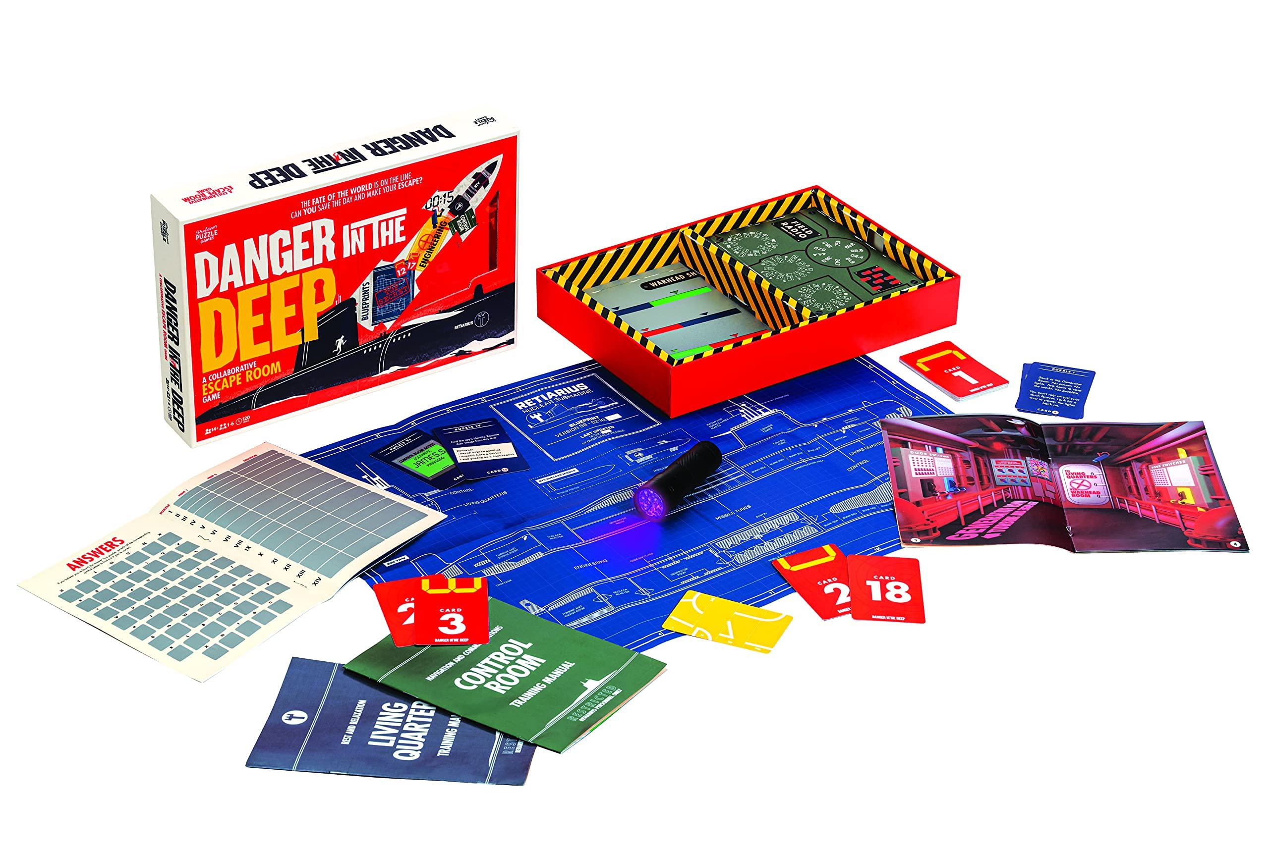 Professor PUZZLE Danger in The Deep puzzle cards highlight intricate challenges for teams