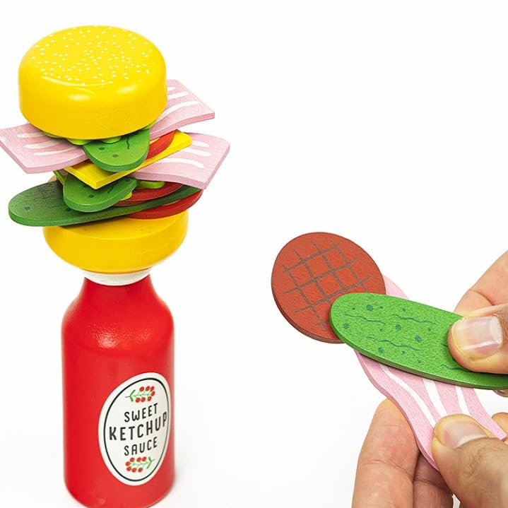 Professor PUZZLE Burger fillings wooden pieces add varied balance challenges