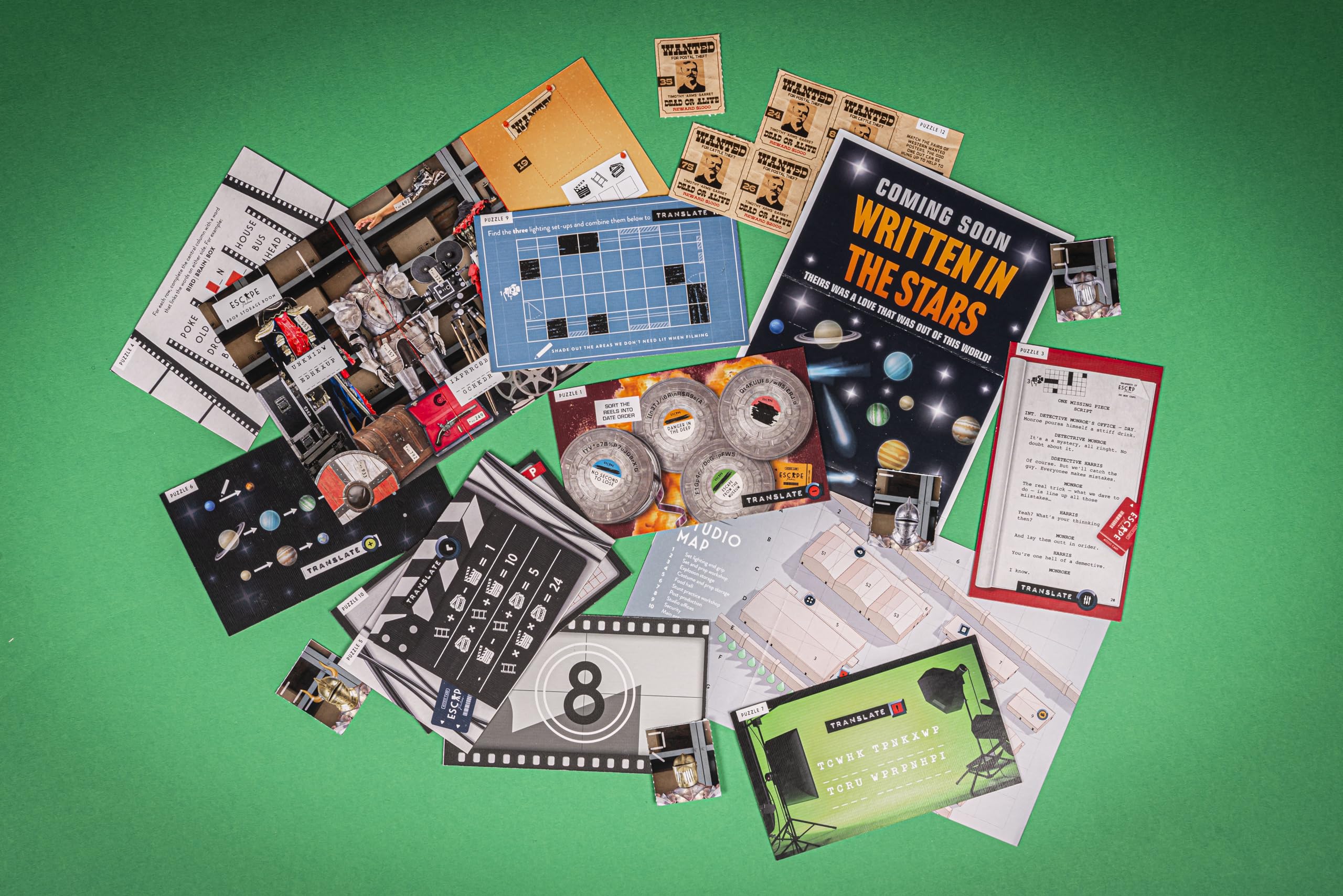 Professor Puzzle Movie Studio game-board evokes tabletop excitement for family or friends.