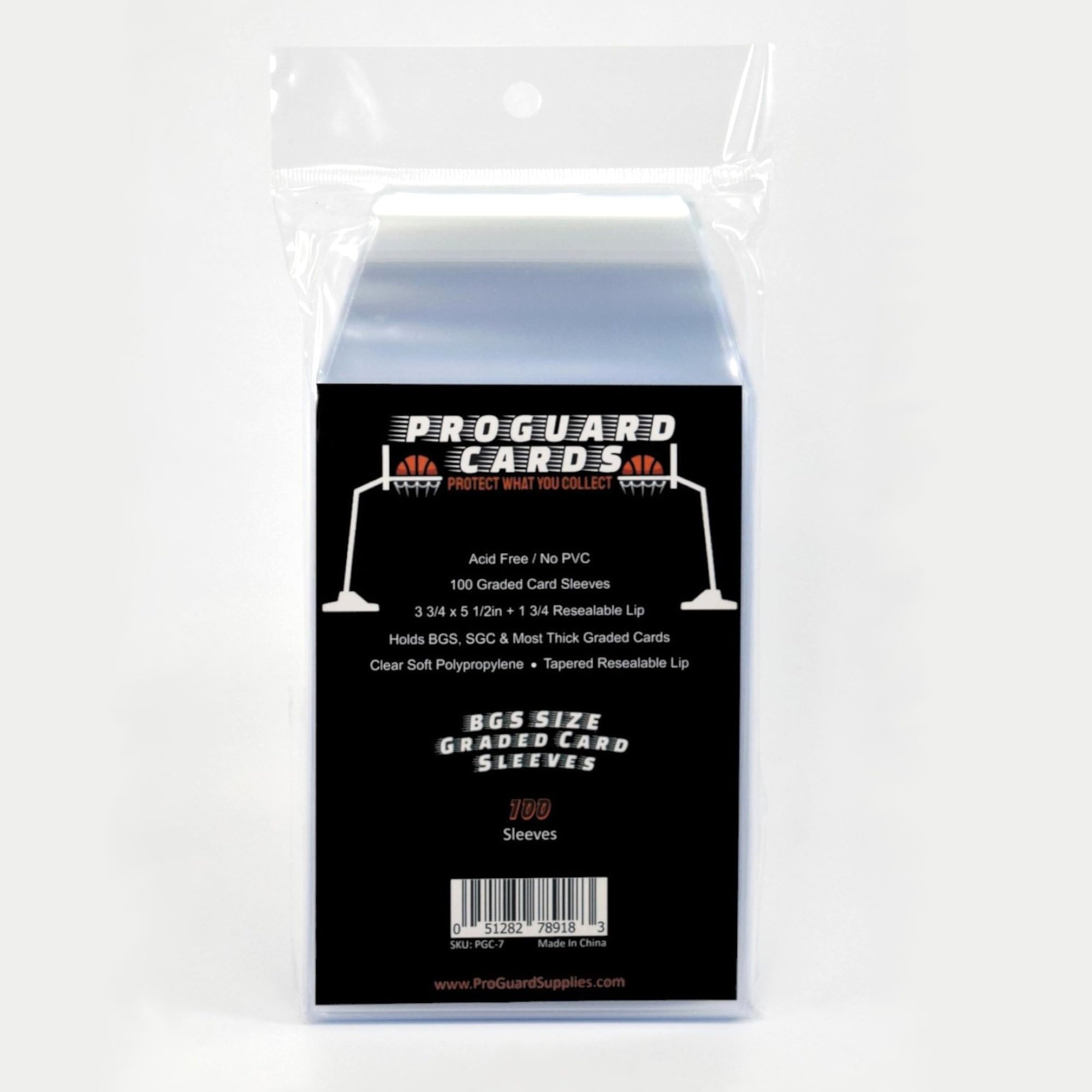 ProGuard Cards BGS sleeves pack front view protects graded slabs from scratches