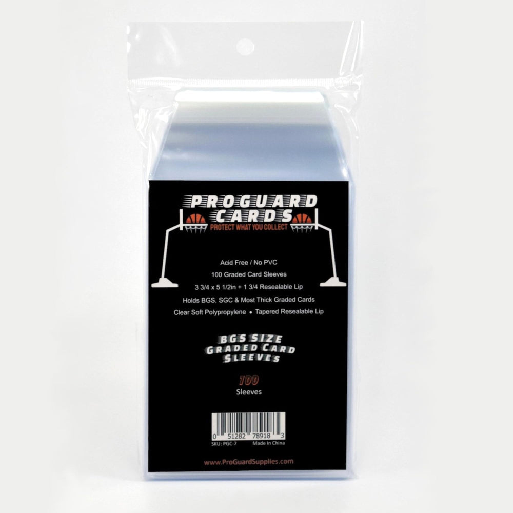 ProGuard Cards BGS sleeves pack front view protects graded slabs from scratches