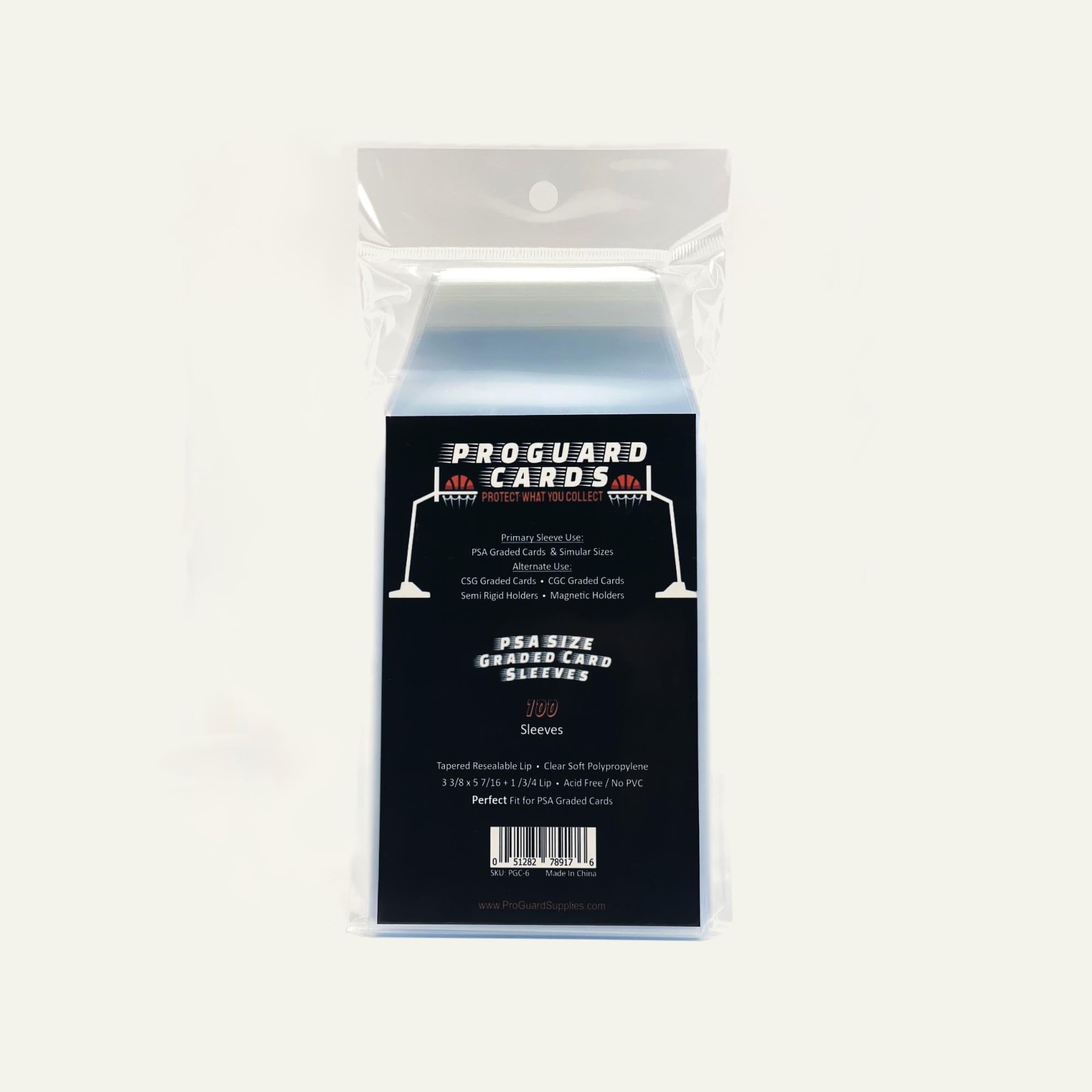 ProGuard Cards PSA perfect fit sleeves pack protects slim slabs with acid-free polypropylene.