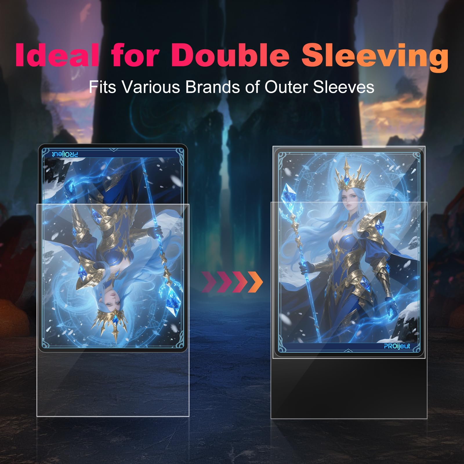 Proijeut 1200-pack clear inner sleeves packaging emphasizes compact storage
