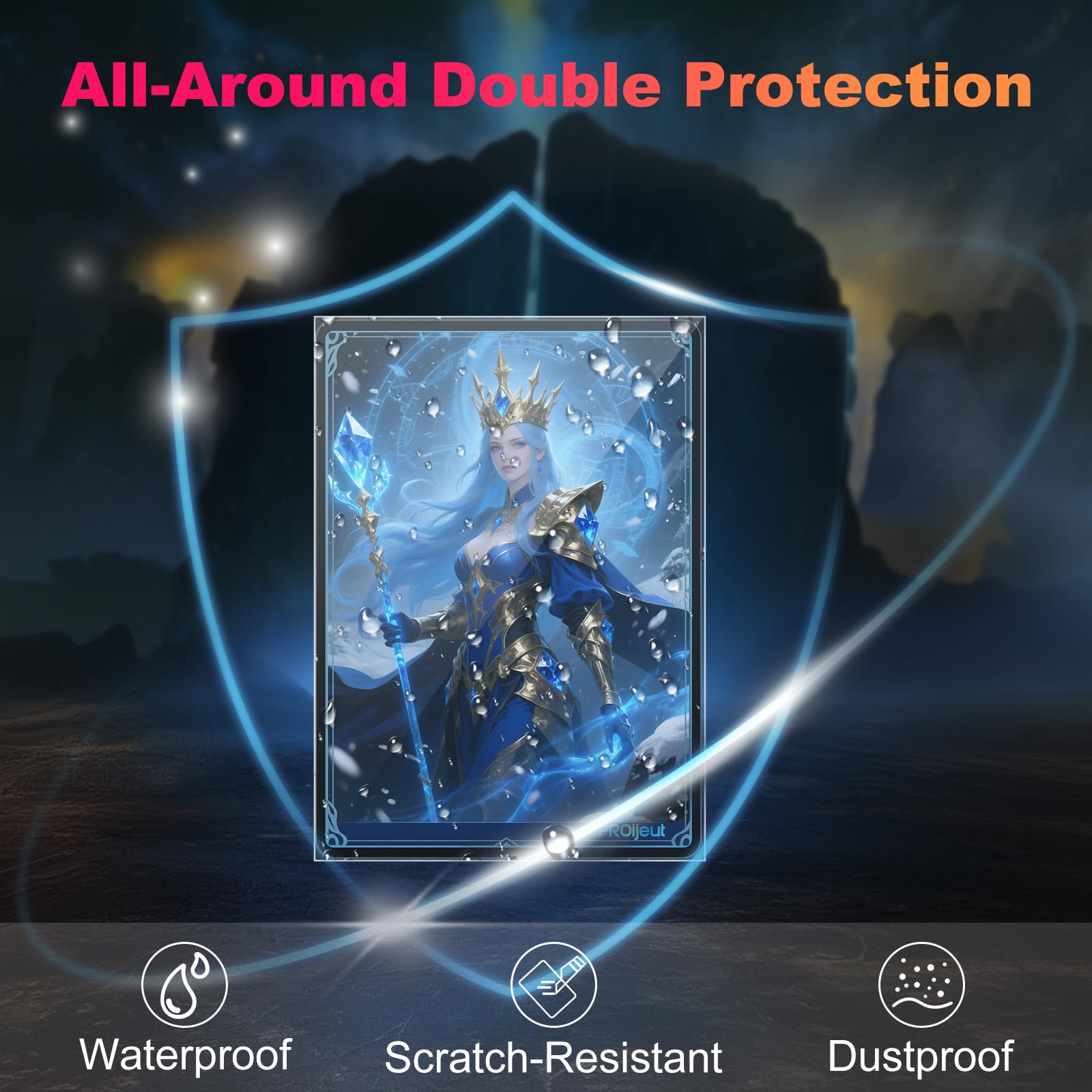 Proijeut 1200-pack clear inner sleeves fits MTG PKM TCG cards securely