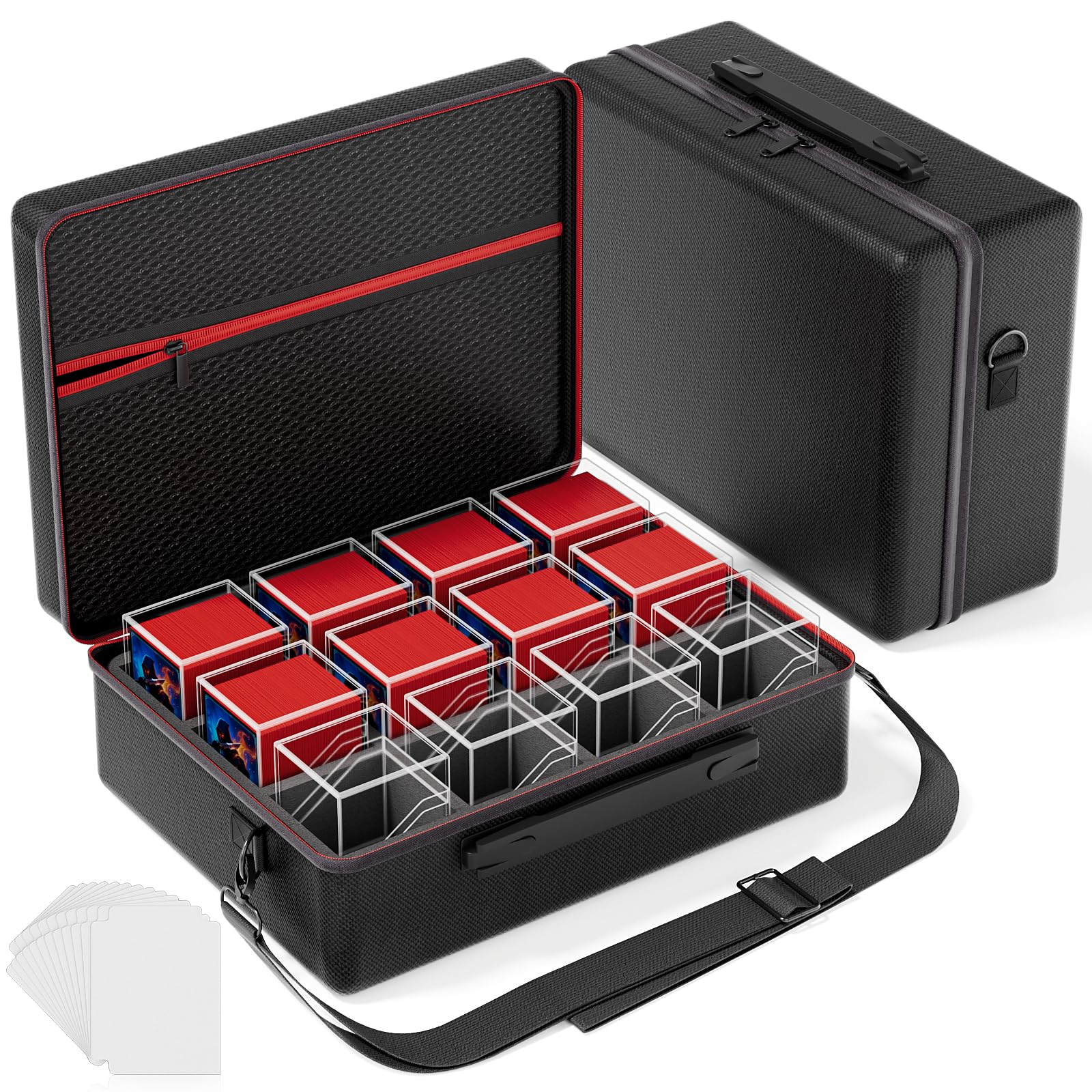 Proijeut 12-pack card box set provides organized, portable storage for your collection.