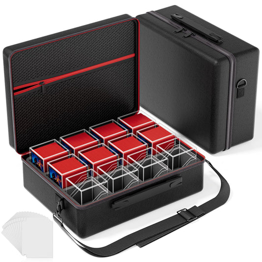 Proijeut 12-pack card box set provides organized, portable storage for your collection.