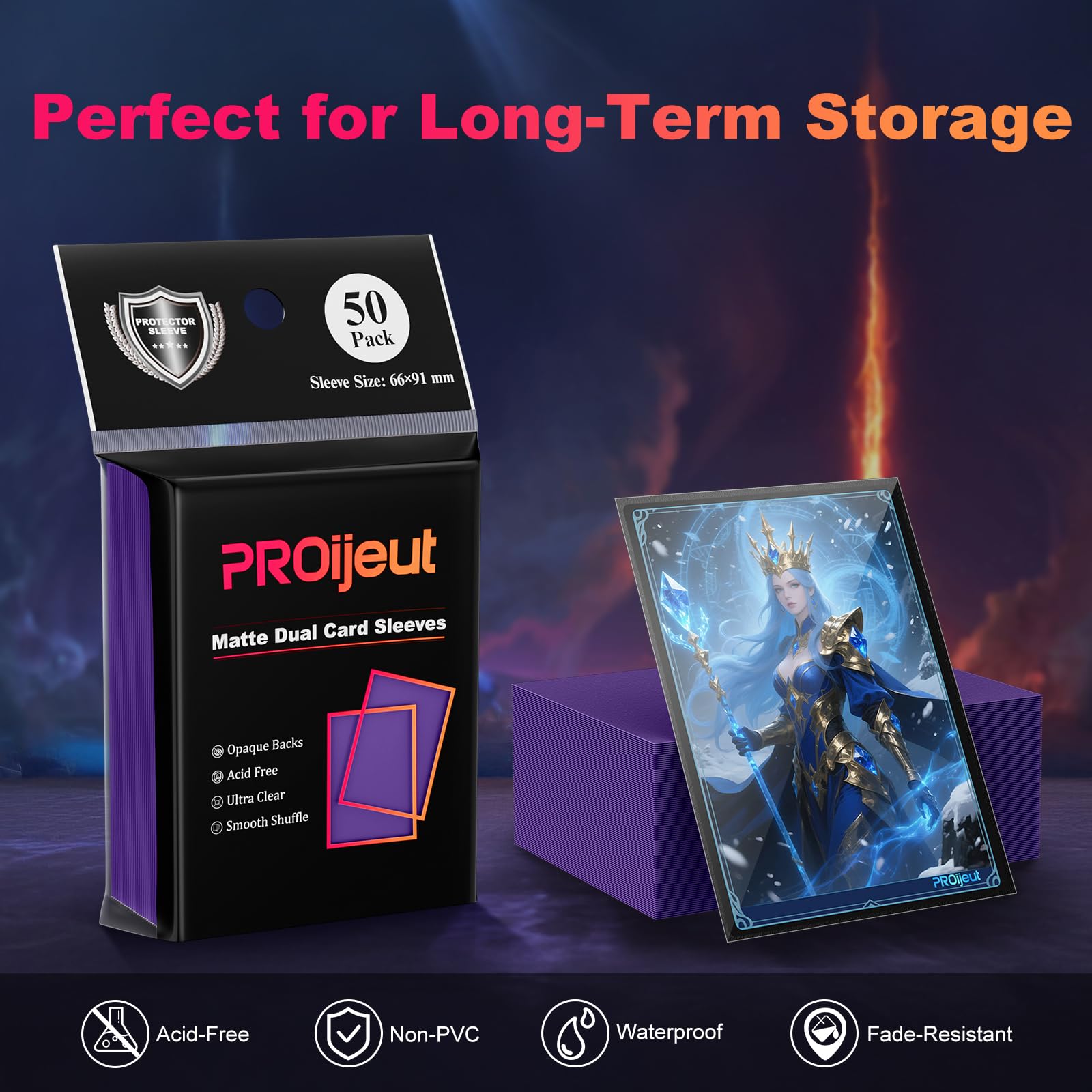 Proijeut acid-free material sleeves protect cards from wear and staining