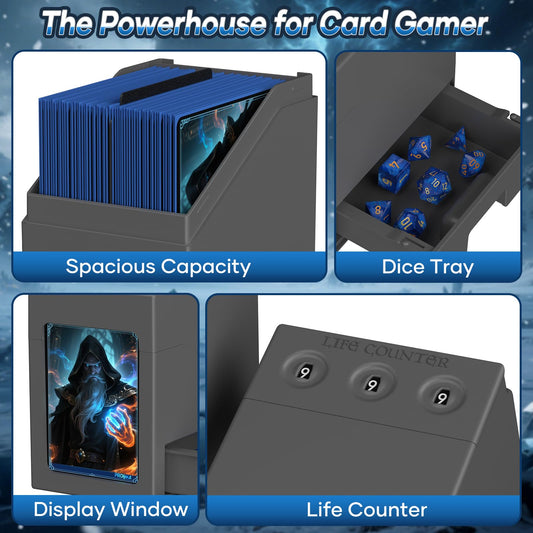 Proijeut deck box commander display showcases your top card at a glance.