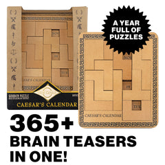 Project Genius Caesar's Calendar daily challenge tangram pieces sharpen visualization each morning.