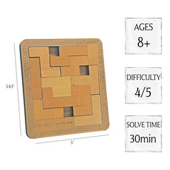 Project Genius Caesar's Calendar tangram pieces puzzle improves focus during coffee breaks.