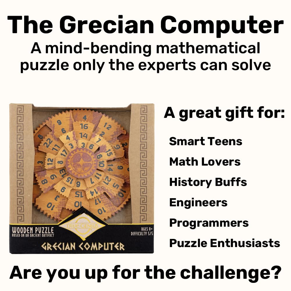 Project Genius Grecian Computer laser-cut wood craft adds tactile puzzle appeal.