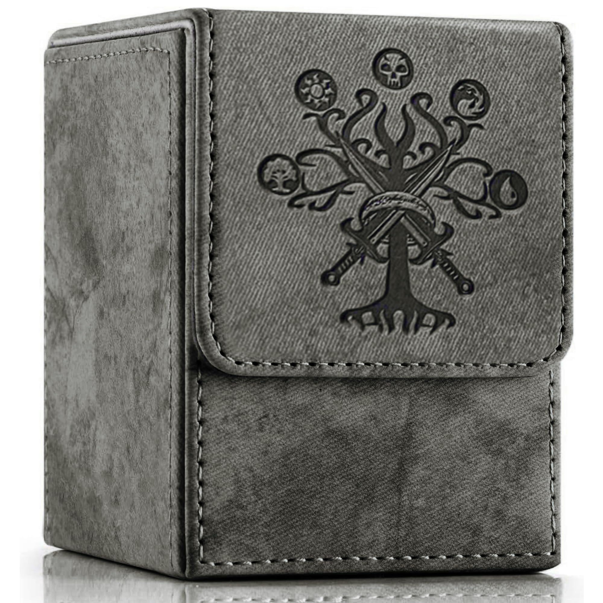 PROMAXIBINDER deck box front view with dark grey tree design for MTG cards