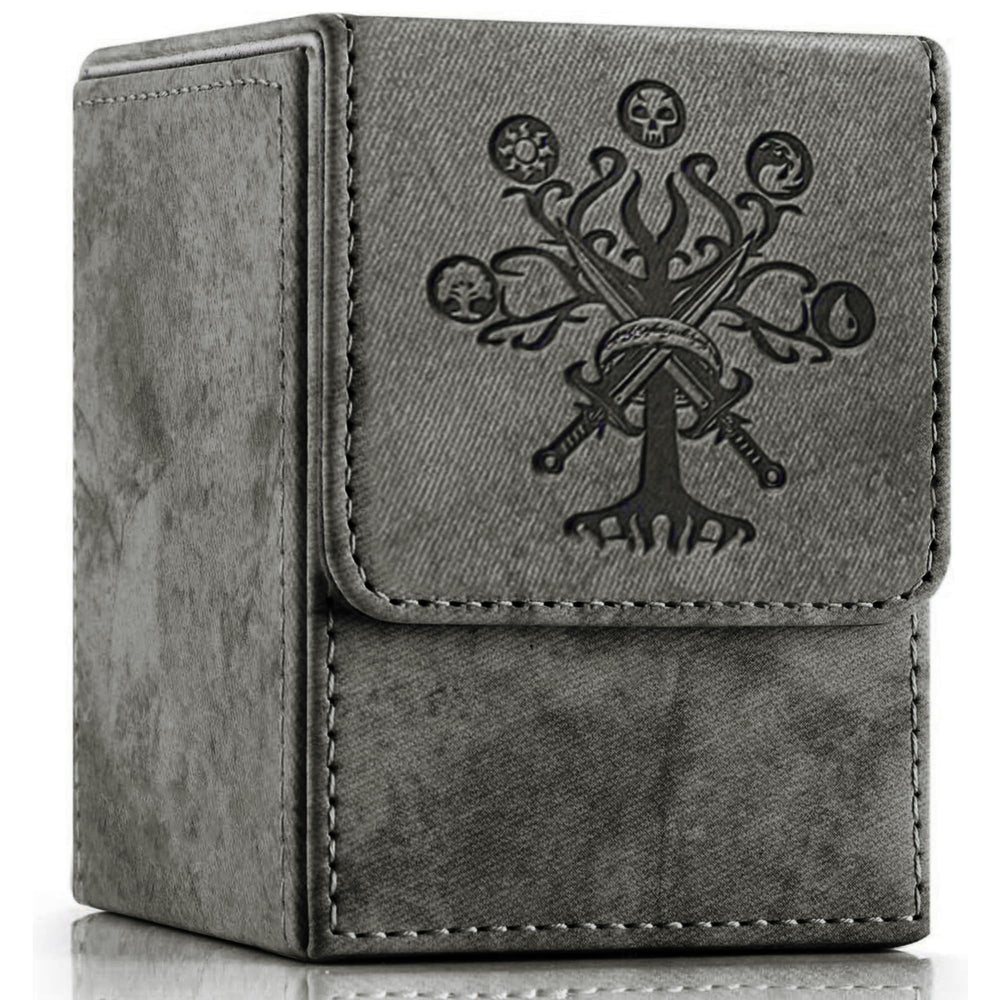 PROMAXIBINDER deck box front view with dark grey tree design for MTG cards