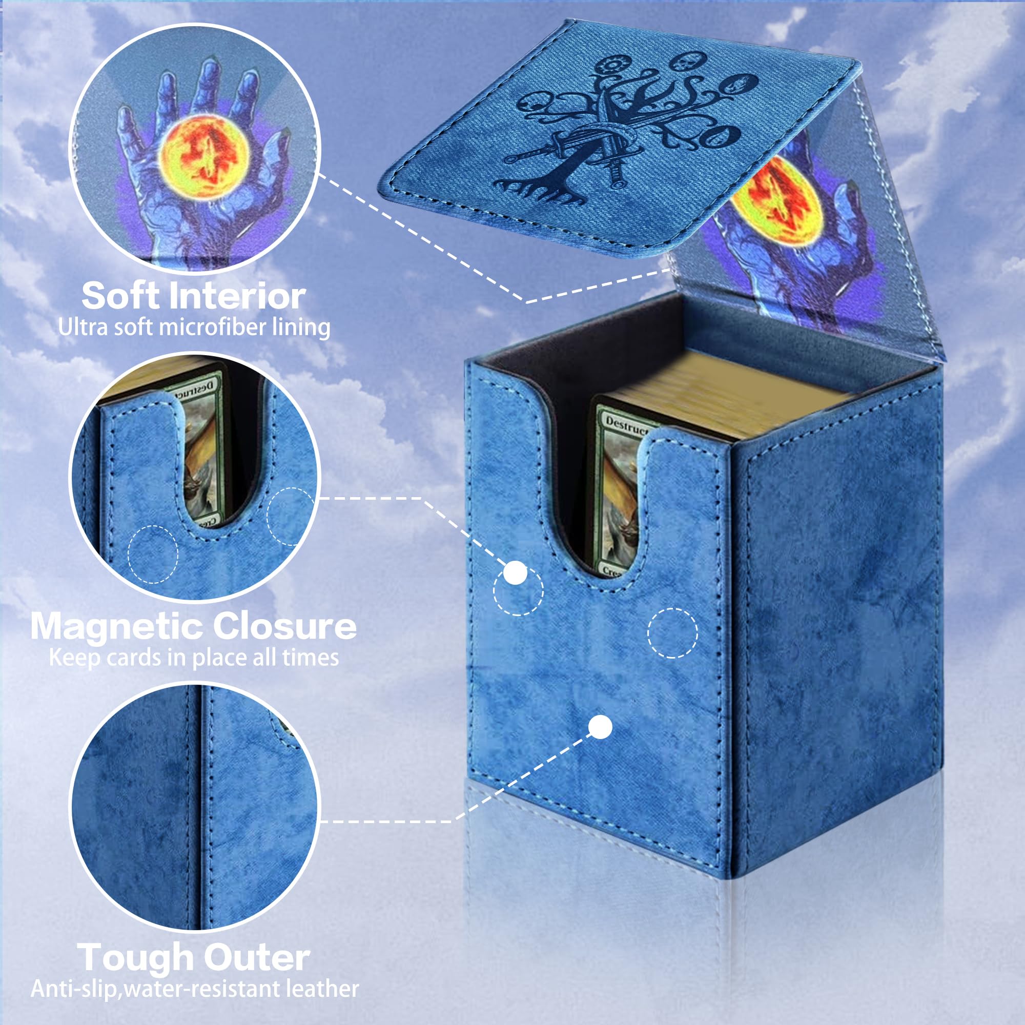 PROMAXIBINDER MTG Commander Deck Box holds up to 100 sleeved cards for organization.