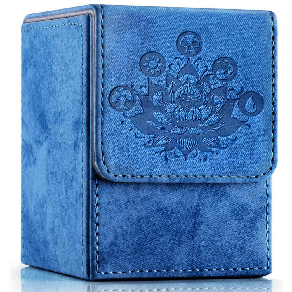 PROMAXIBINDER MTG deck box navy embossed exterior protects cards in style.