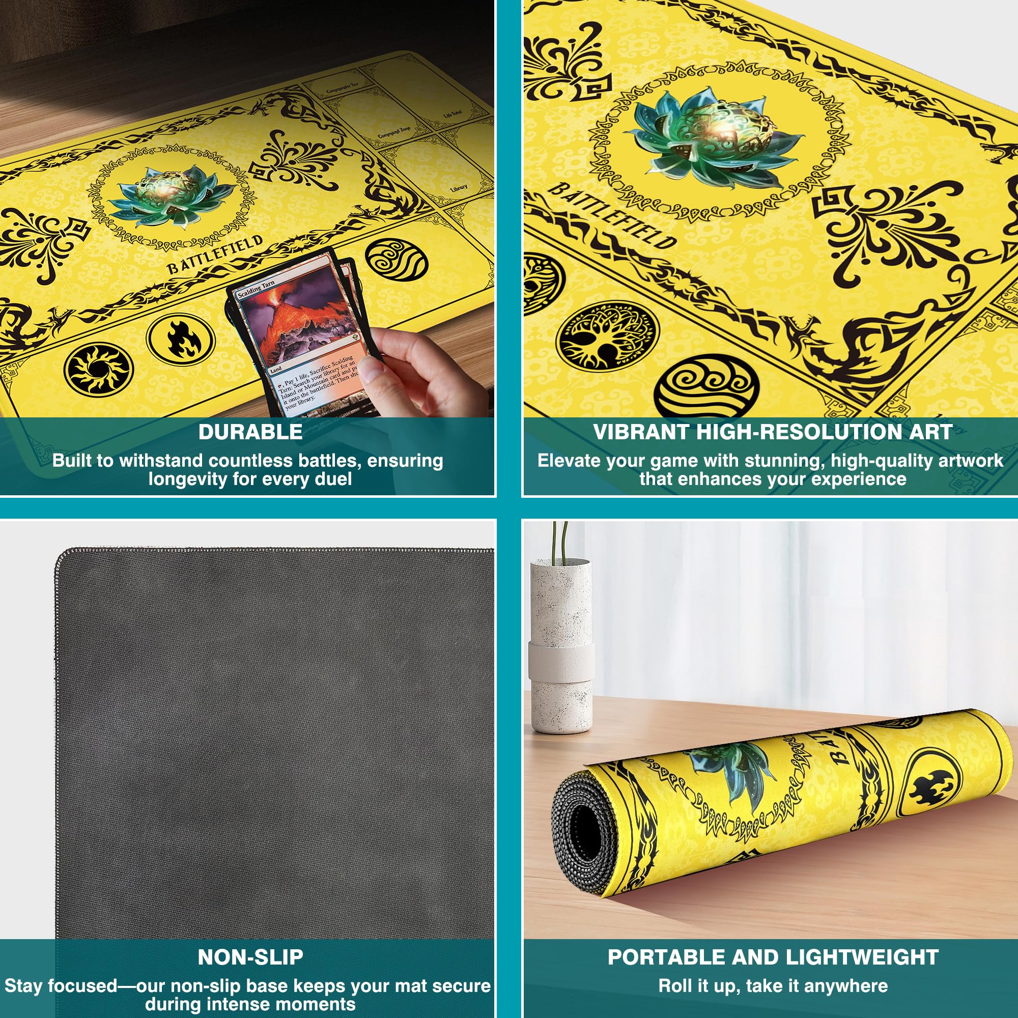 PROMAXIBINDER MTG Playmat with stitched edges for lasting durability.