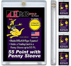 Pro-Mold 55pt magnetic card holder front view protects sleeved cards.
